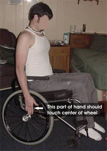 Wheelchair before adjustment 